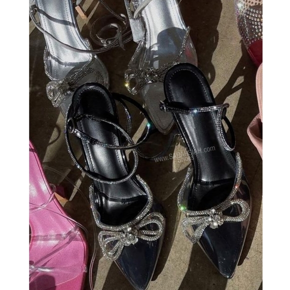 𝙍𝙀𝙎𝙏𝙊𝘾𝙆𝙀𝘿🎥💎Diamond All Over Stiletto Heel - BLACK - Picture 3 of 13